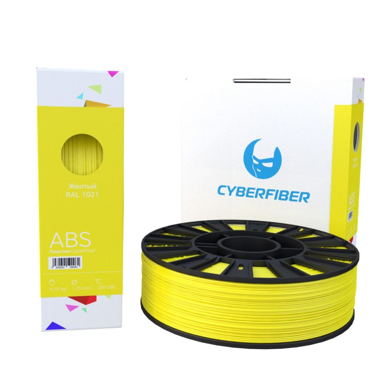 Фото нить для 3D-принтера ABS пластик CyberFiber, 1.75 мм, желтый