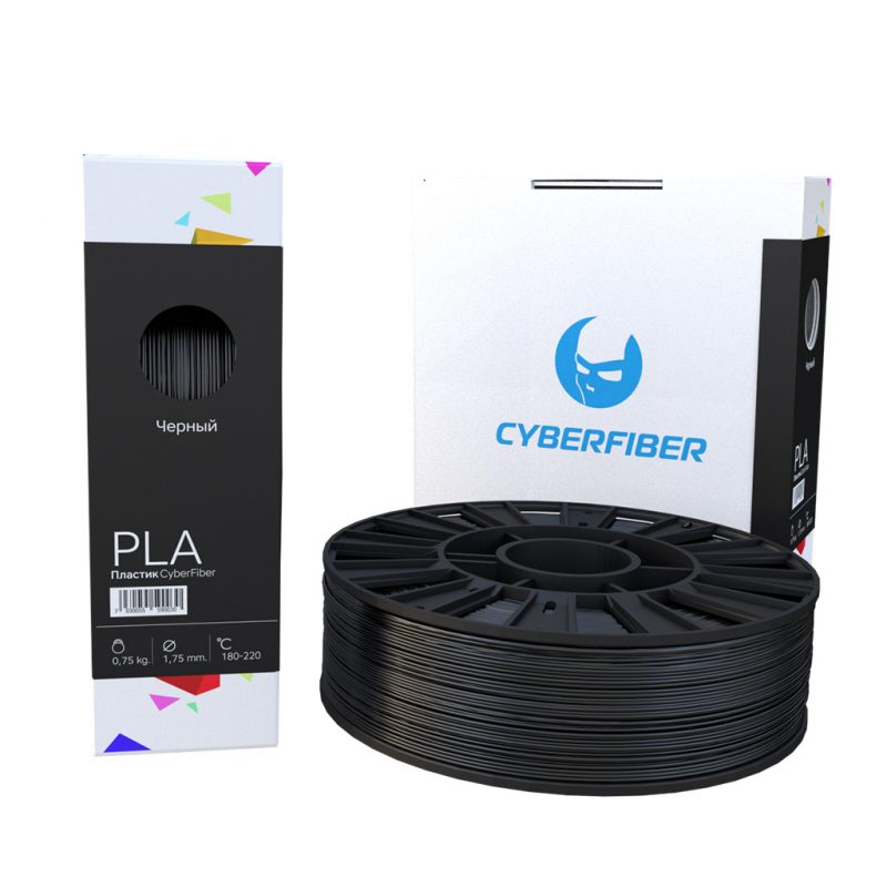 Фотография нить для 3D-принтера PLA пластик CyberFiber черный